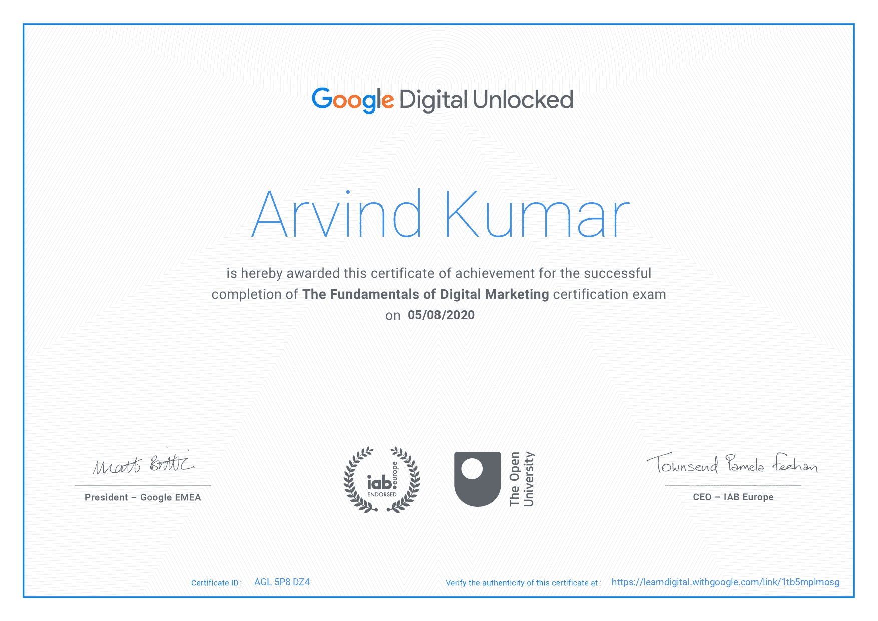 The Fundamentals of Digital Marketing Certificate